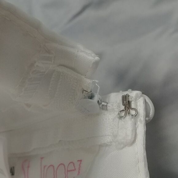 David's Bridal 2003 White Strapless Princess Wedding Dress Embriodered Dress 6 - Picture 12 of 15